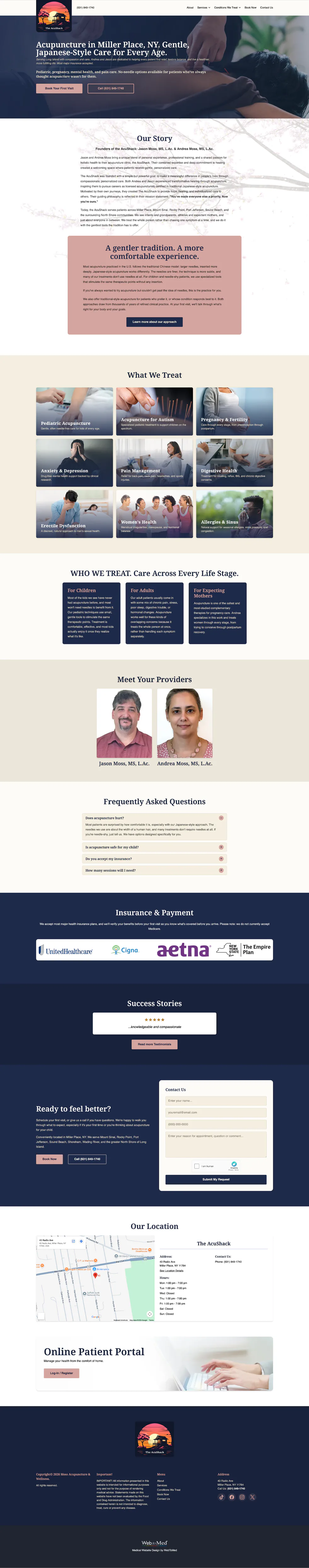 Acupuncture Website Design - The AcuShack - Homepage