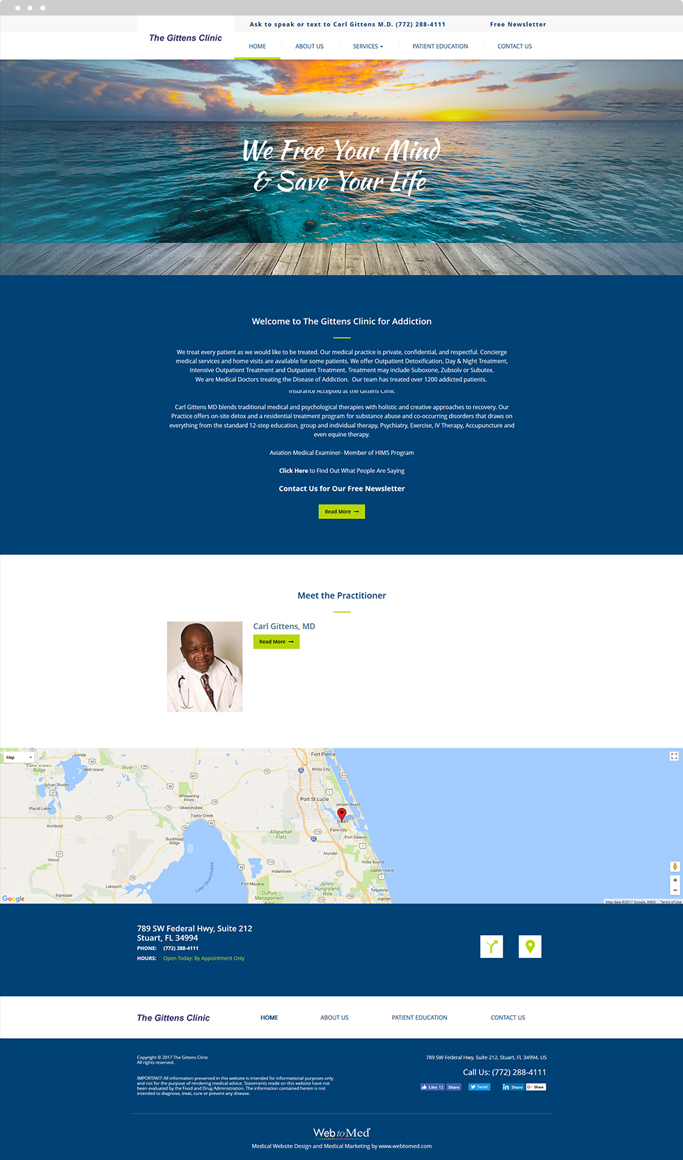 Drug Rehab Website Design - The Gittens Clinic for Addiction - Homepage