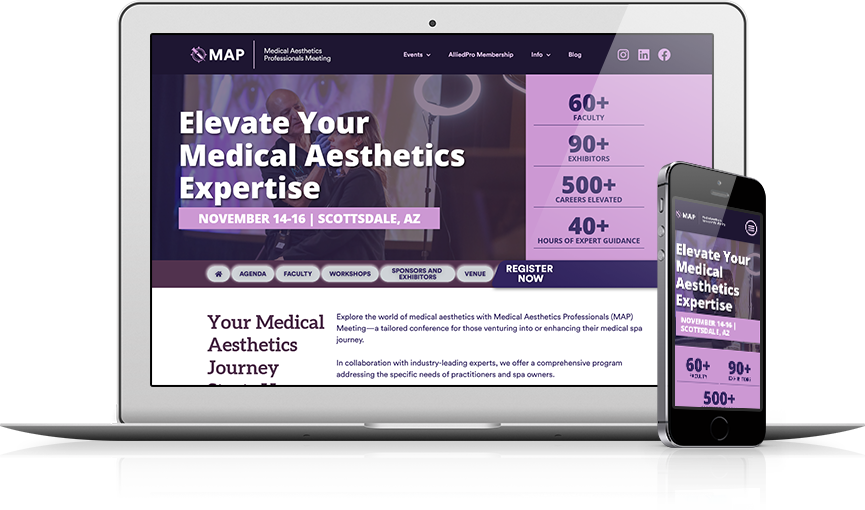 Top Medical Conferences Website Design - Medical Aesthetics Professionals Meeting