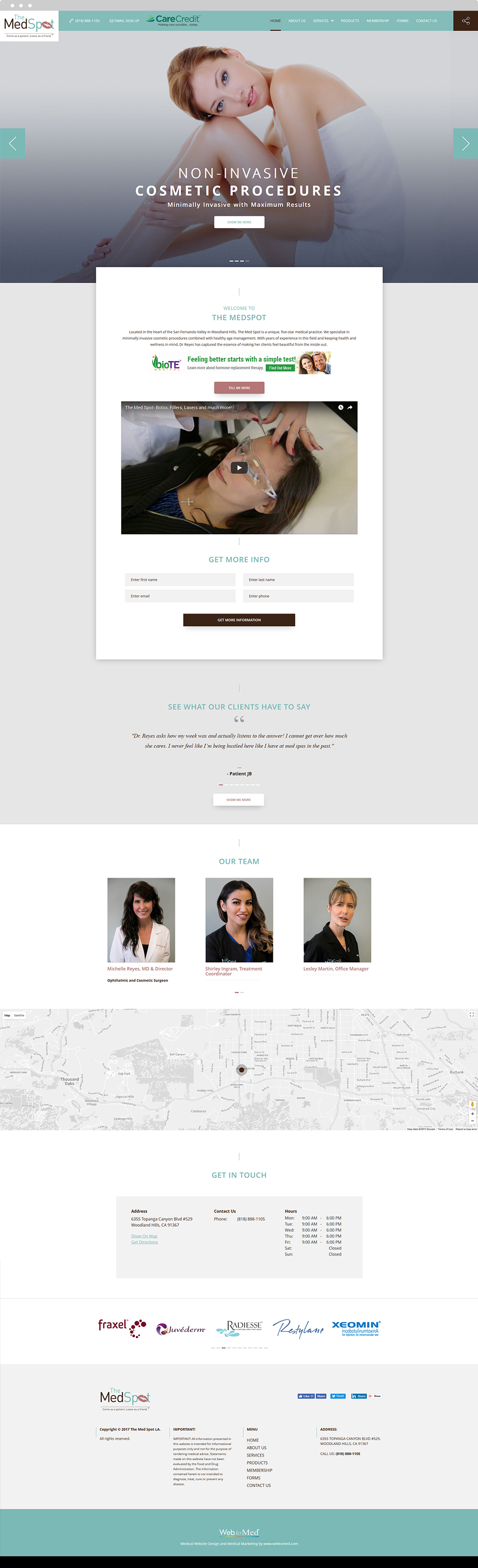Med Spa Website Design - The Medspot - Homepage