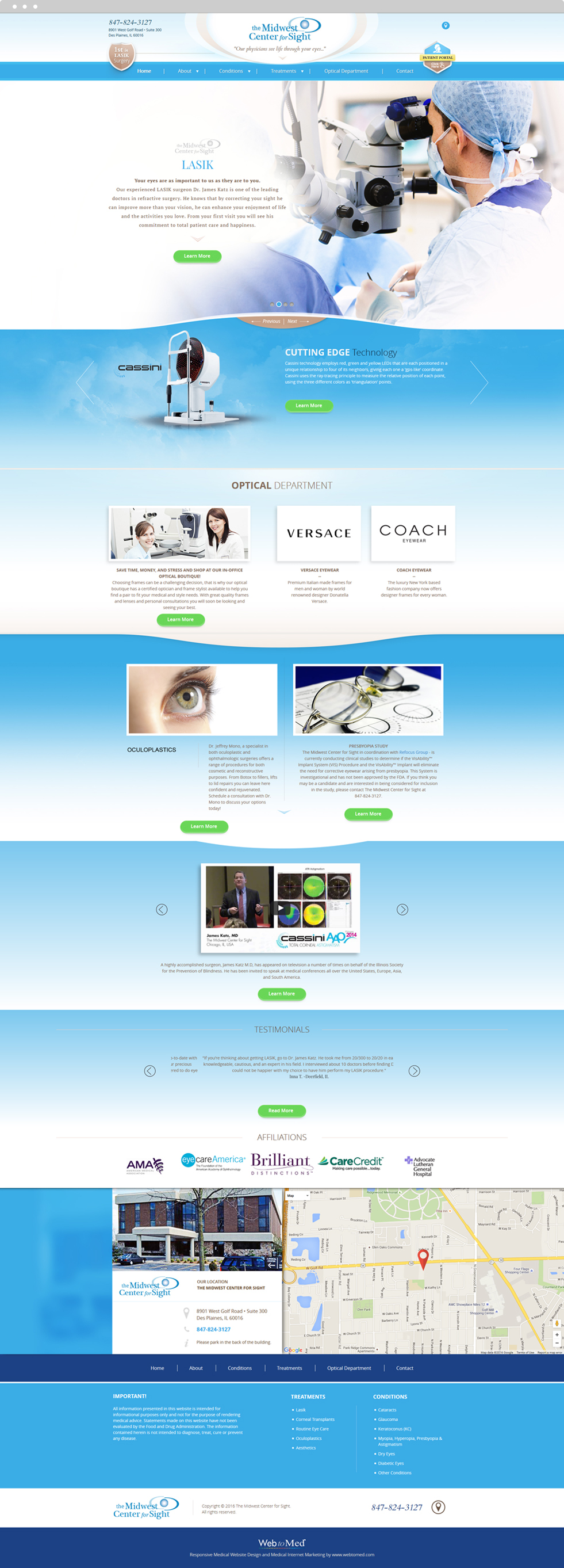 Ophthalmology Website Design - The Midwest Center for Sight - Homepage