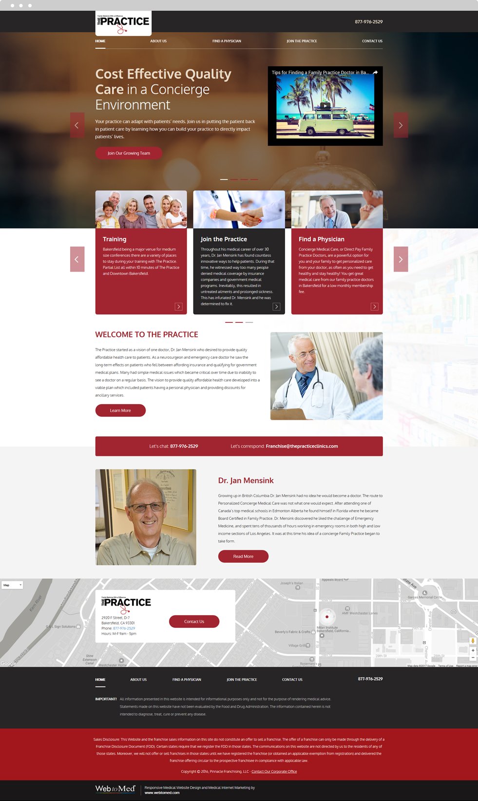 Medical Franchises Website Design - The Practice Clinics - Homepage