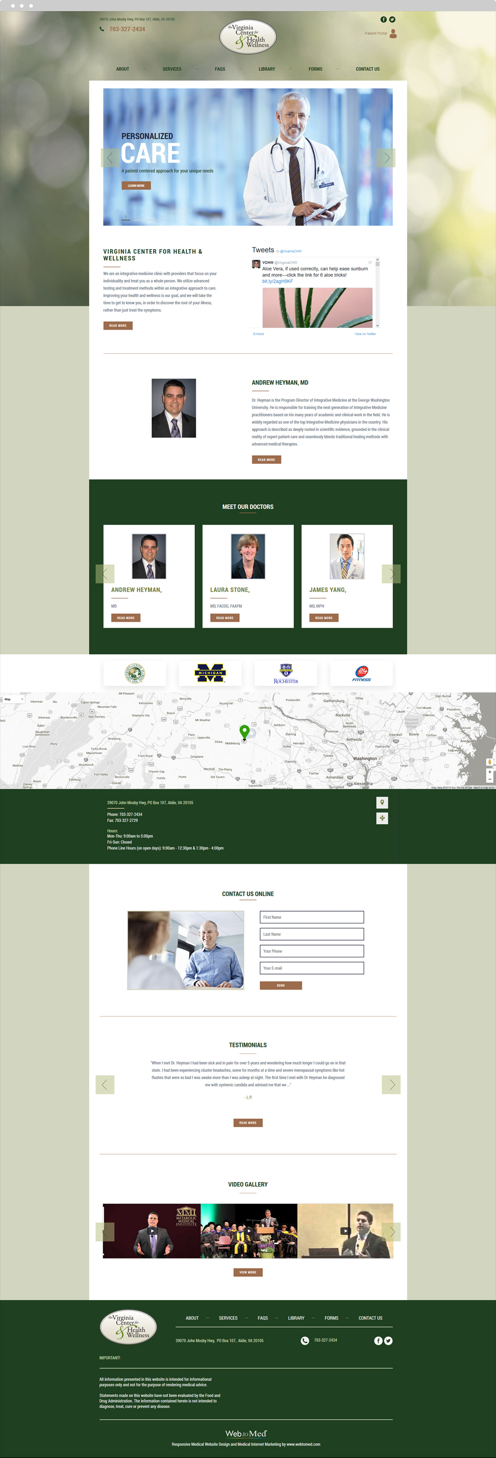 Functional Medicine Website Design - The Virginia Center for Health & Wellness - Homepage