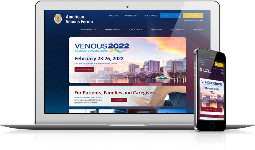 Top Medical Associations Website Design - American Venous Forum