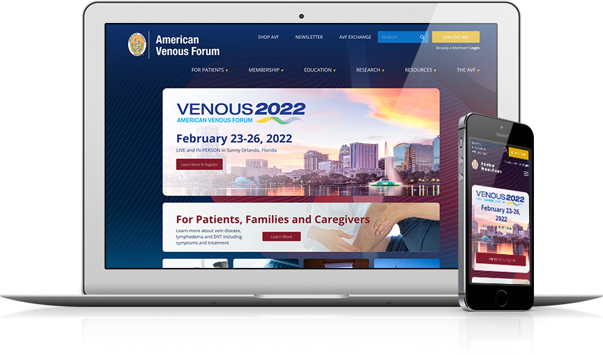 Top Medical Associations Website Design - American Venous Forum