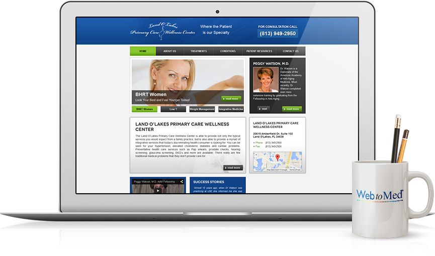 Top Integrative Medicine Website Design - Land O'Lakes Primary Care Wellness Center