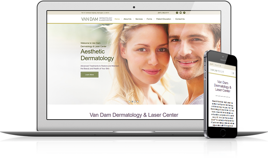 Top Dermatology Website Design - Van Dam Dermatology & Laser Center